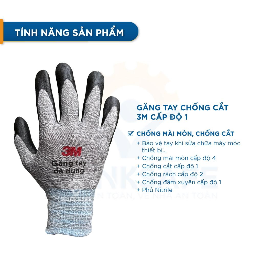 Găng tay lao động 3M bao tay đa dụng dùng trong công nghiệp cơ khí, đi xe máy, chống nắng Găng tay bảo hộ lao động - Thinksafe