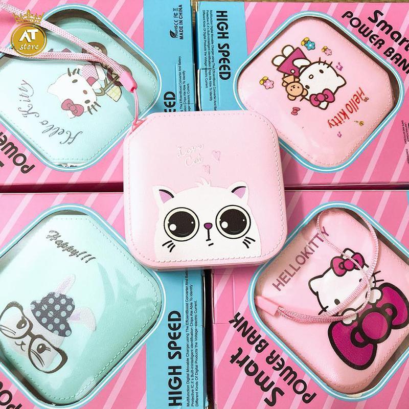 Sạc Dự Phòng Kute in hình đẹp Doremon Hello Kitty....(Kèm dây đeo)