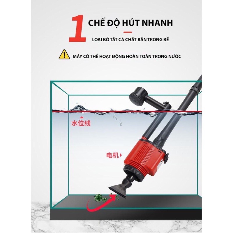 MÁY HÚT CẶN - DỌN VỆ SINH BỂ CÁ ĐA NĂNG 6 ĐẦU NO.1