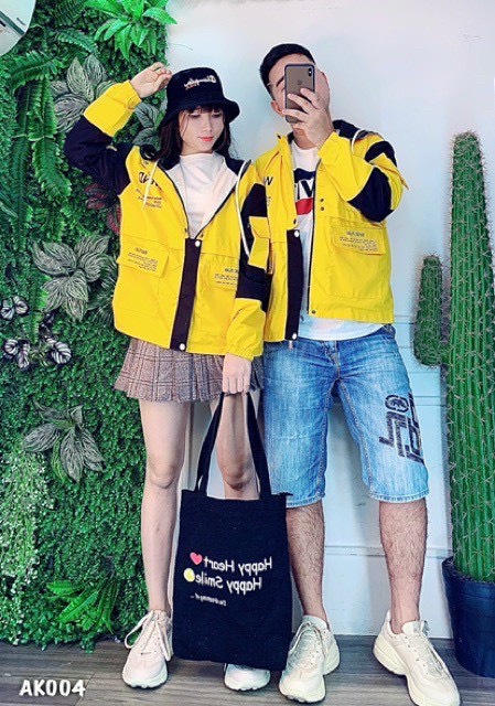 Áo khoác kaki túi hộp nam nữ 2 lớp in WIND dày dặn thời trang