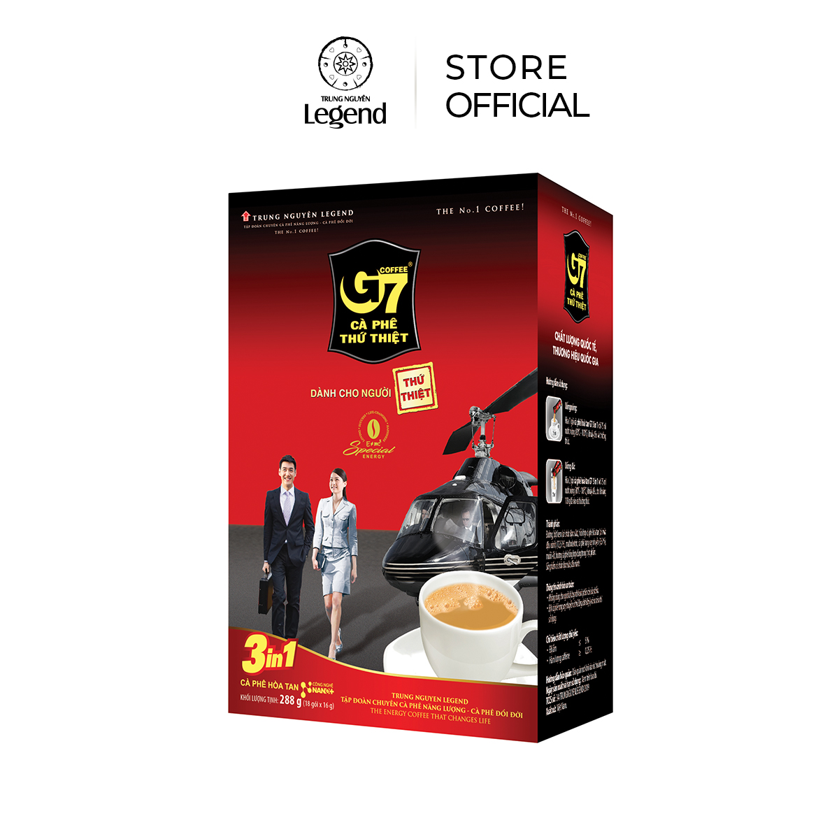 Trung Nguyên Legend Cà Phê Hòa Tan G7 3in1 - Hộp 18 Gói - Tiện Lợi, Đậm Vị Việt