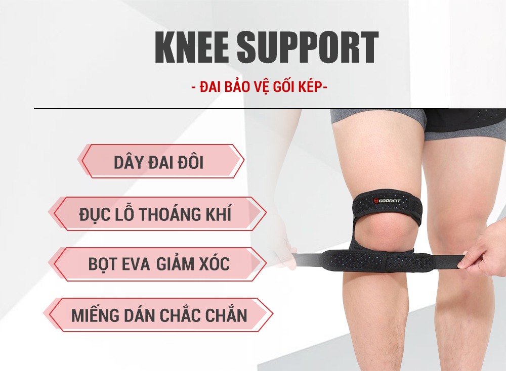 Đai bảo vệ gối kép co giãn 4 chiều, thoáng khí GoodFit GF521K