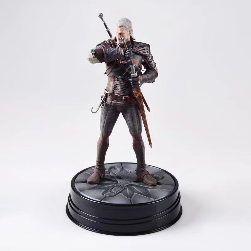Witcher-Ed 3 Wild Hunt Geralt Wolf Action Figure Collectable Model Toys Christmas Gift Doll 24CM