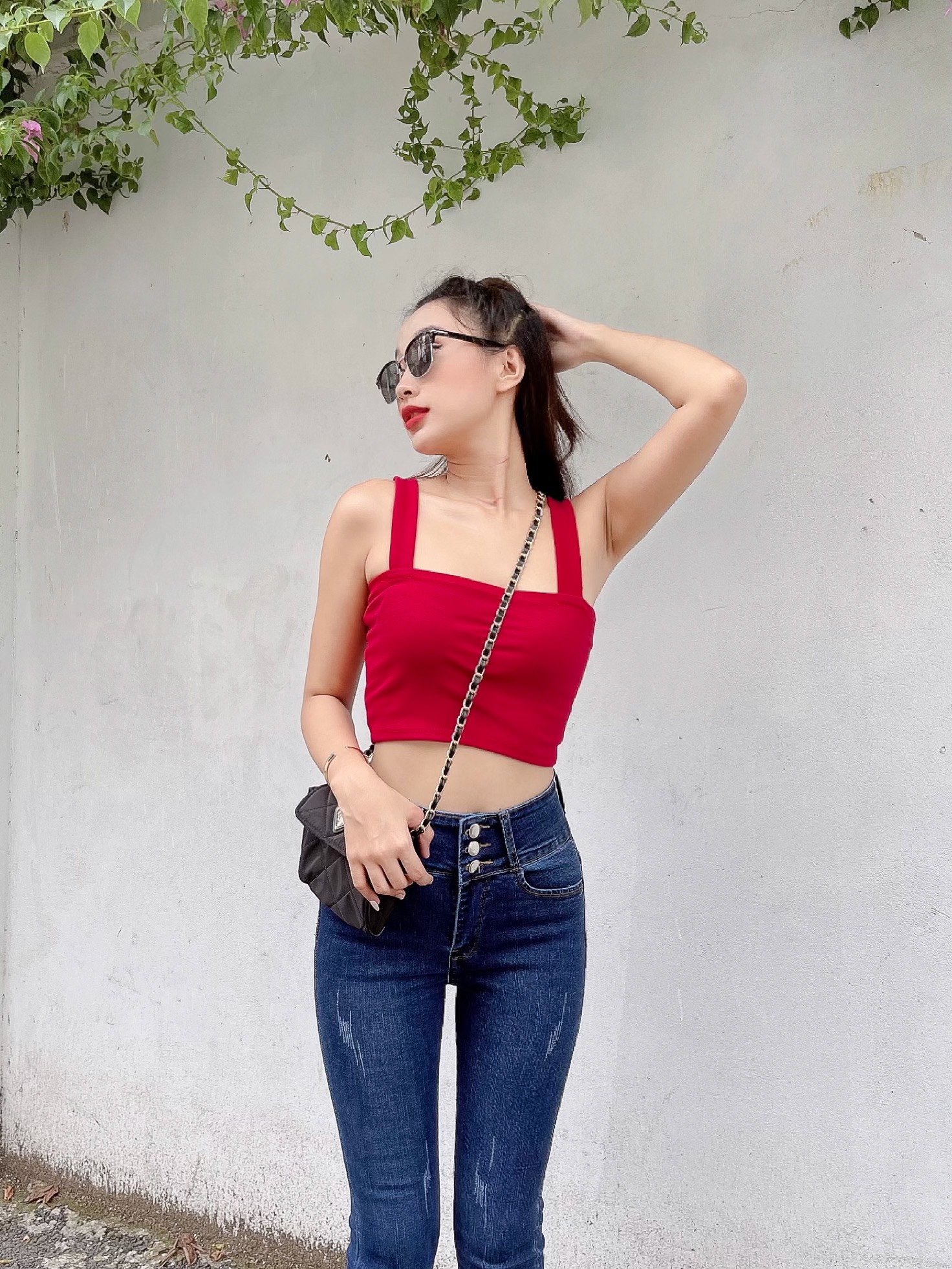 Quần tây nữ 2 nút phối ren ngọc sườn chất lụa thun co giãn QT787