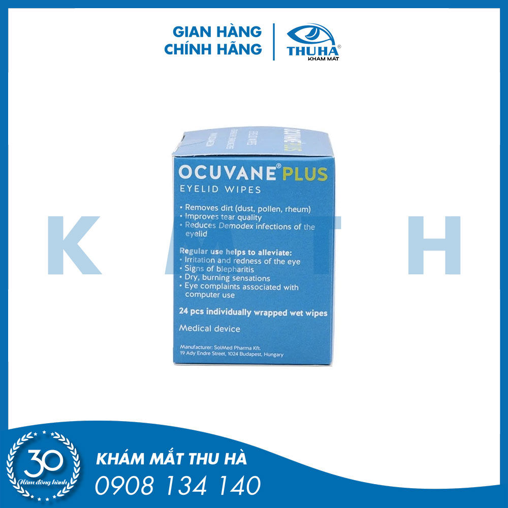 Miếng gạc lau mi mắt OCUVANE PLUS - Hungary