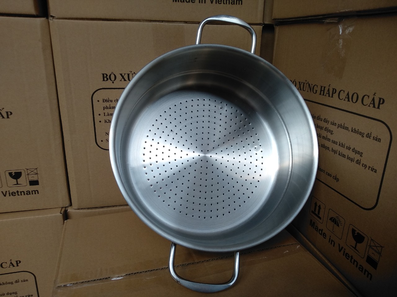 Ngăn xửng hấp inox không gỉ  24cm+26cm (lỗ nhỏ)