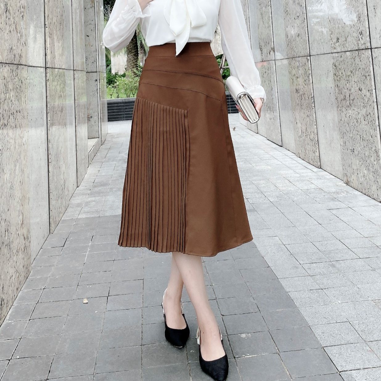 [FreeshipMAX] Chân váy xếp ly nữ dáng xòe thời trang PUMAX thiết kế trẻ trung phù hợp dự tiệc công sở giáo viên dạo phố CV001 Full size