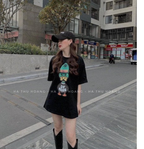 Áo phông vịt đội mũ len xanh TT11 chất cotton