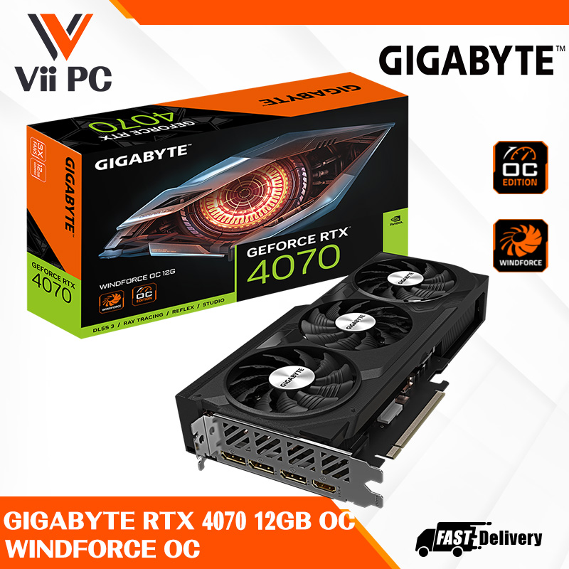 GIGABYTE NVIDIA GeForce RTX 4070 RTX4070 12GB GDDR6X WINDFORCE OC ...