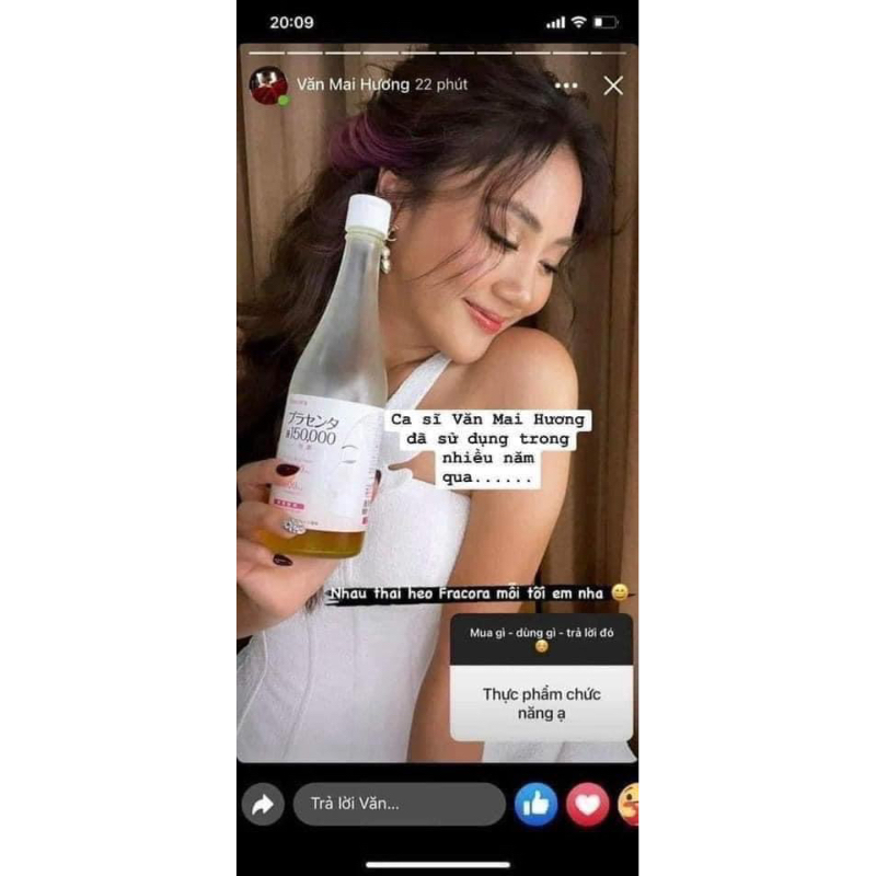 Nước uống trắng da Fracora Placenta 150.000mg