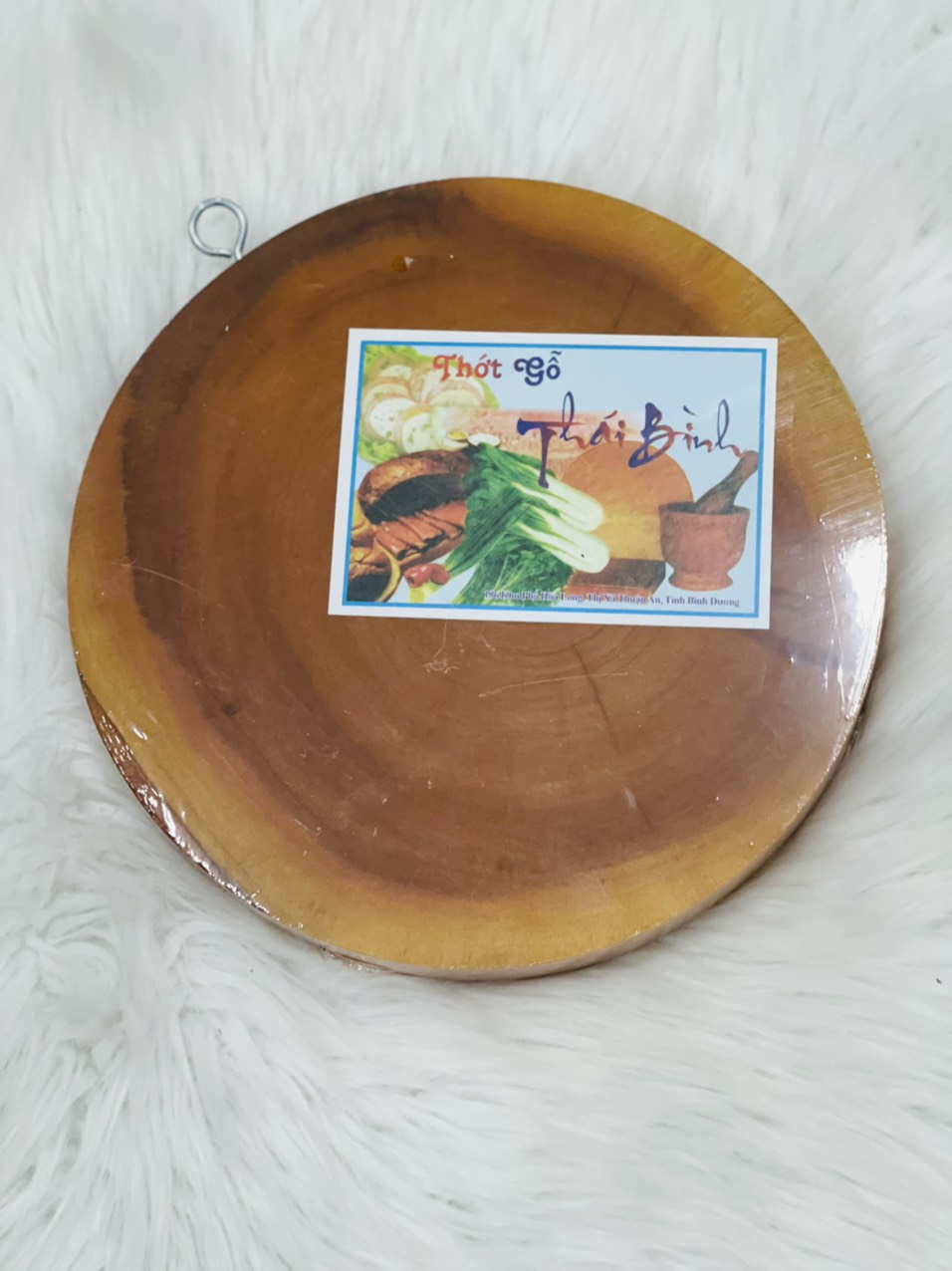 Thớt gỗ tròn Thái Bình (02 size đường kính: 23cm, 27cm)