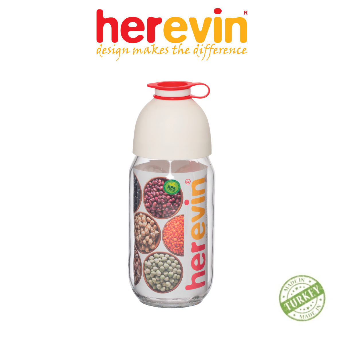 Bộ 3 Hũ Đựng Ngũ Cốc Thuỷ Tinh Thổ Herevin