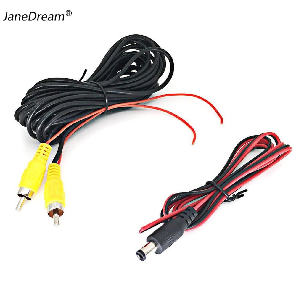 JaneDream 6M RCA Video Cable AV Extension Wire Harness With ADC Power Cable Adapter For Car Rear View Camera Backup Camera