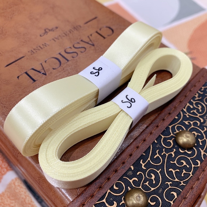 5m Ruy băng lụa satin 1,2cm -2cm nhiều màu