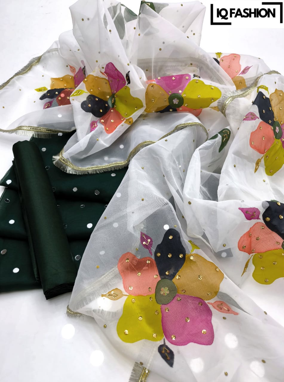 Women’s Fashion Dress | Wedding Wear | Organza Shirt All Over Mirror ...