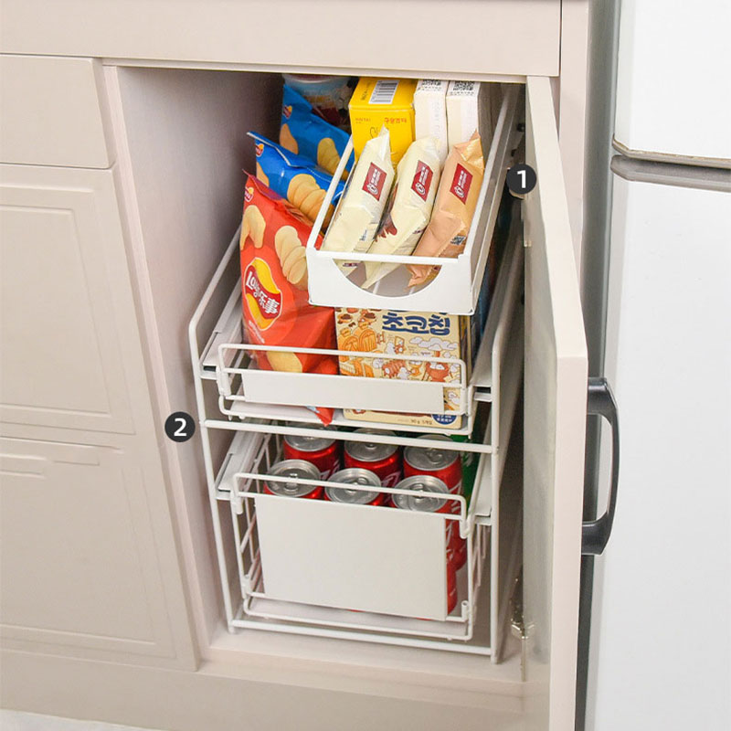 Snack Giá ngăn kéo-loại kẽ hở giá lưu trữ đường ray trượt giá chìm