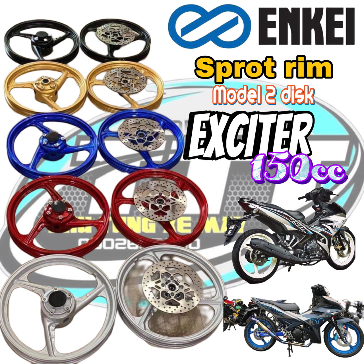 MÂM ĐÚC ENKEI  3 CÂY [TẶNG 1 ĐĨA THẮNG] ExCITER 150 EX155