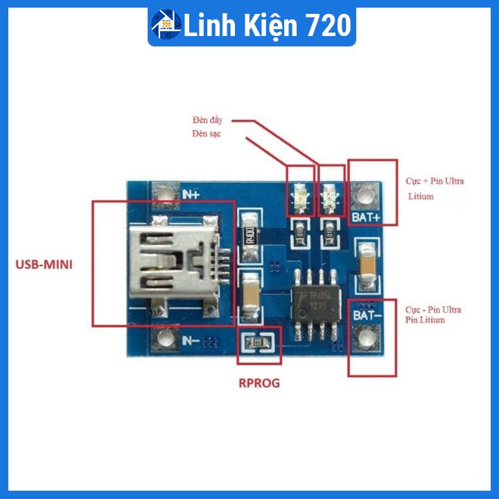 Module sạc pin TP4056 1A Micro usb V1