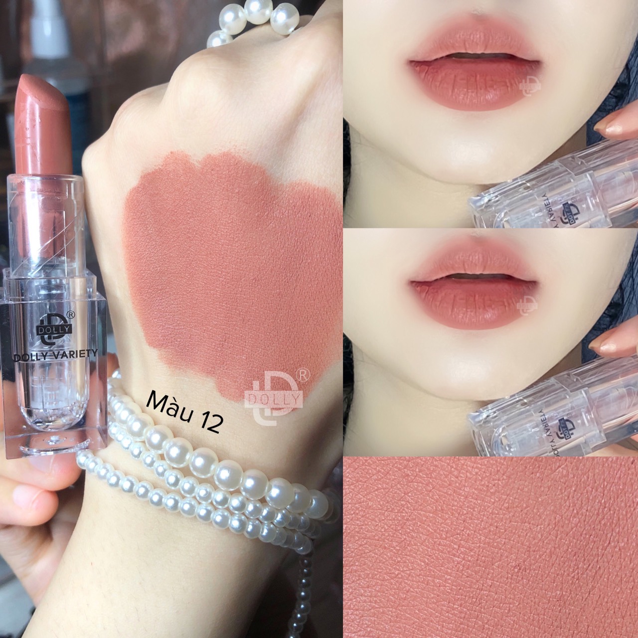 Son thỏi lì siêu mịn môi DOLLY VARIETY [Màu Nâu trà sữa]