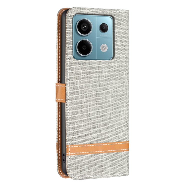 【HZSUNSKY】 For Xiaomi Redmi Note 13 Pro Color Block Denim Texture Leather Phone Case