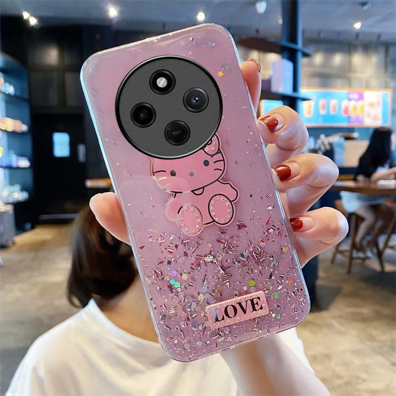 New Phone case Redmi 14C Back cover Sparkling Star Shell Kitty Cartoon Cute Soft Silicone Anti Drop for Xiaomi Redmi 14C case.