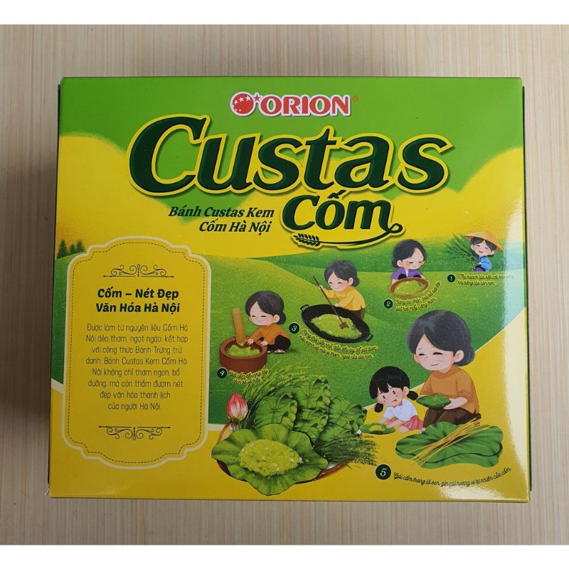 Bánh Orion Custas Nhân Kem Cốm Hộp 276g (12 bánh)