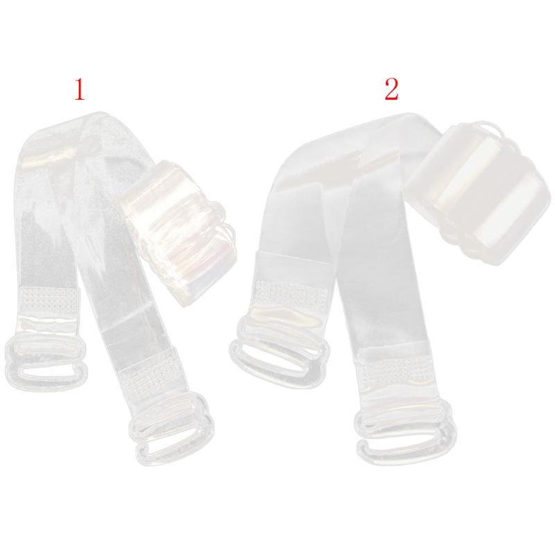 【Aoligi Toy Store】 1Pair Invisible Bra Strap Elastic Shoulder Belt Transparent Non-Slip Plastic 1cm