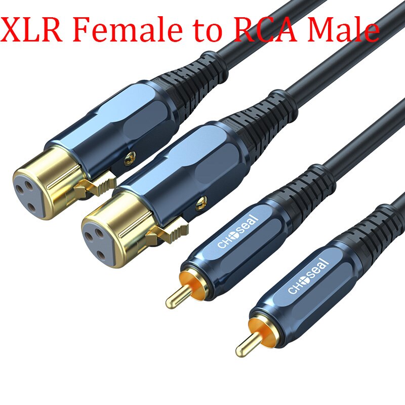 Choseal 2 xlr female to 2 rca male cable hifi stereo audio rca to xlr speaker microphone amplifier mixer patch cable