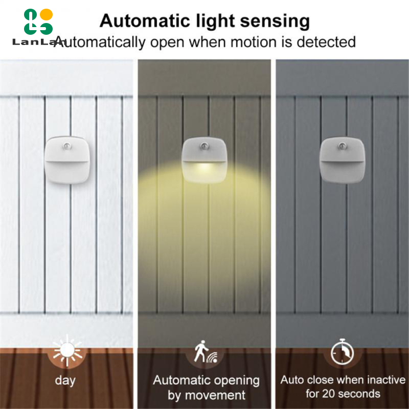 Lanlan Led Smart Night Light Wall Lamp Energy Saving Pir Motion Sensor Kitchen Cabinet Light Bedroom Bedside Lamp