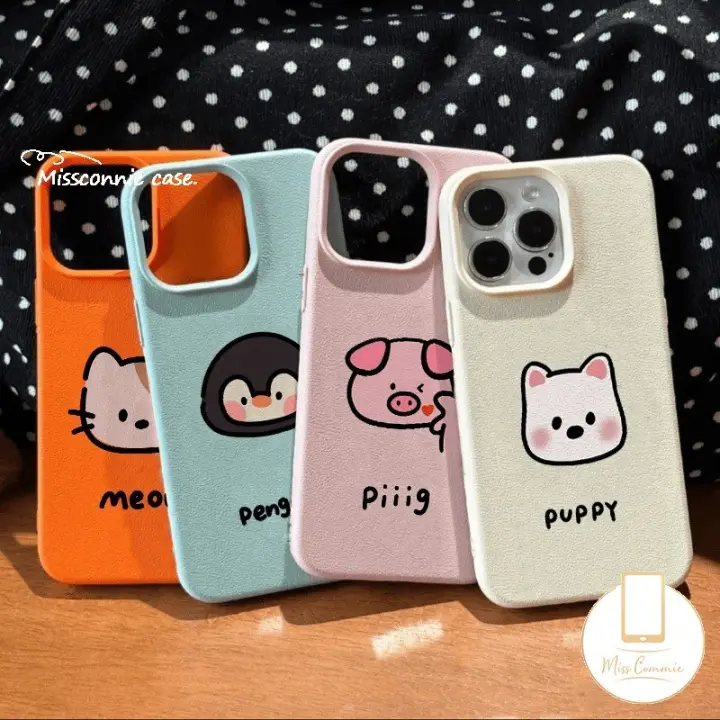 Cartoon Cute Cat Dog Couple Case Compatible for IPhone 11 16 14 13 15 12 Pro Max 14 16 15 Plus XR X XS Max Candy Color Luxury Soft Case