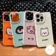Cartoon Cute Cat Dog Couple Case Compatible for IPhone 11 16 14 13 15 12 Pro Max 14 16 15 Plus XR X XS Max Candy Color Luxury Soft Case. 
