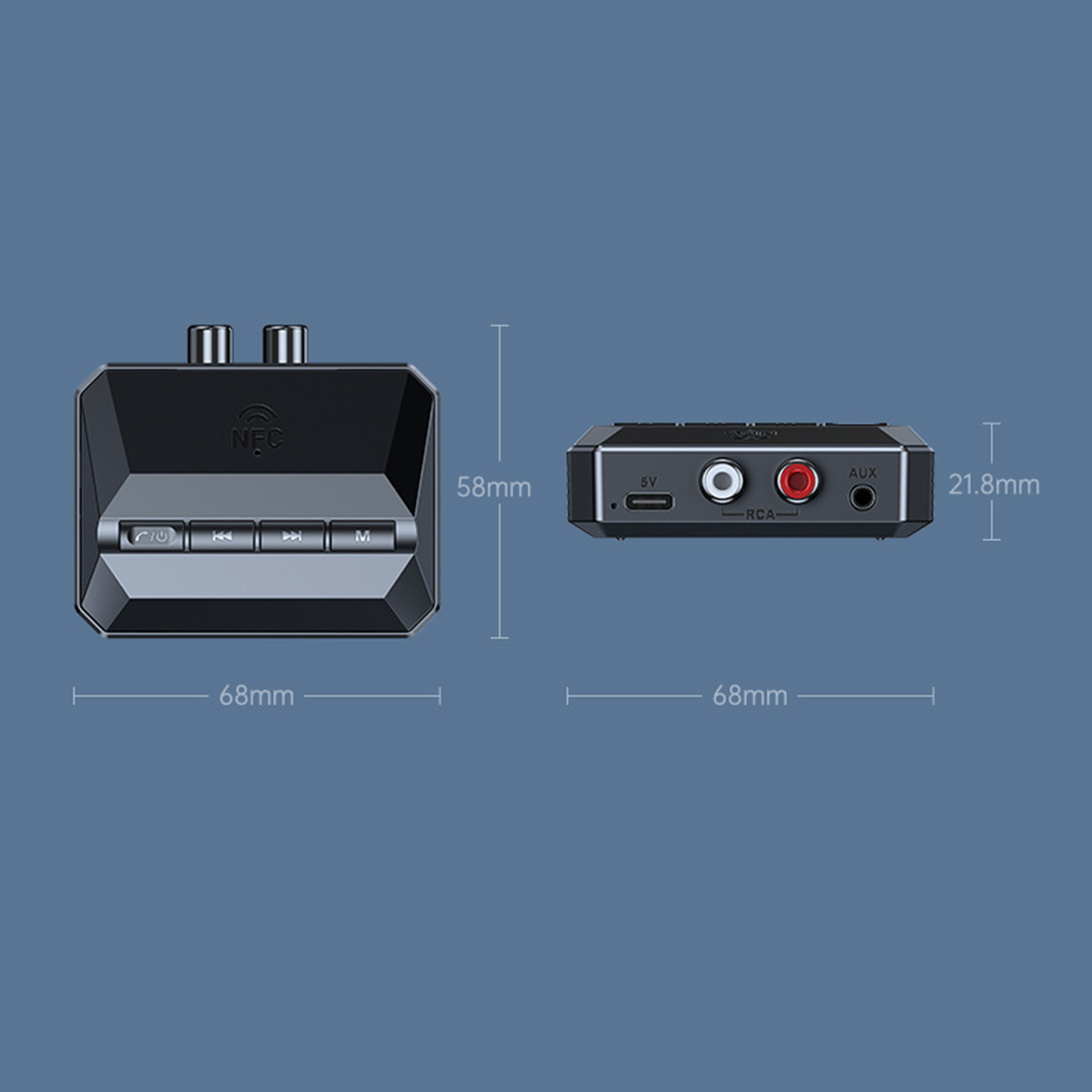 Bluetooth-compatible Music Receiver Wireless Speaker Adapter Wireless Audio Receiver with Nfc Hifi Stereo Sound Usb/tf Card Play Multi-interface Low Latency Bluetooth 5.3 Adapter
