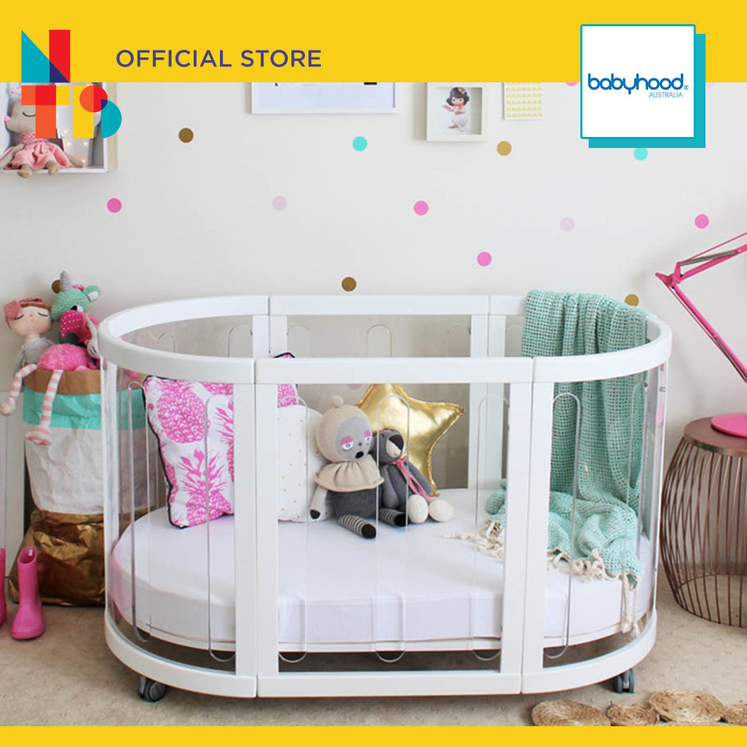 Babyhood Kaylula Sova Clear Cot in 3pc Mattress Set