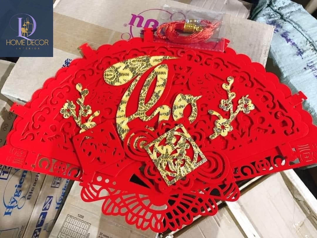 Quạt chữ Phúc Lộc Thọ trang trí Tết