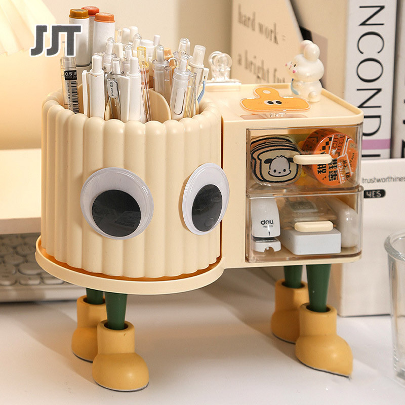 JJT [Miễn Phí Vận Chuyển]Hộp Lưu Trữ bút lưu trữ Container Ngăn Kéo Lưu Trữ Dung Lượng Lớn Giữ Bút Quay Trẻ Em Của Bàn Lưu Trữ Hộp để bàn văn phòng Kệ
