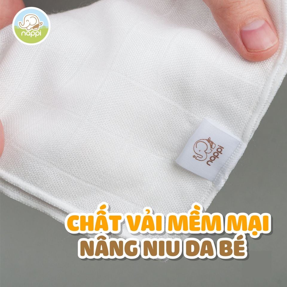 [ NAPPI ] [ HÀNG CHÍNH HÃNG ] Khăn sữa sợi tre Nappi (6 chiếc/hộp)