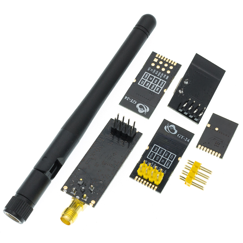 【Free-delivery】 NRF24L01+ 2.4G data transmission module 2.4GHz NRF24L01 upgrade version NRF24L01+PA+LNA 1000 Meters GT24 For Arduino.