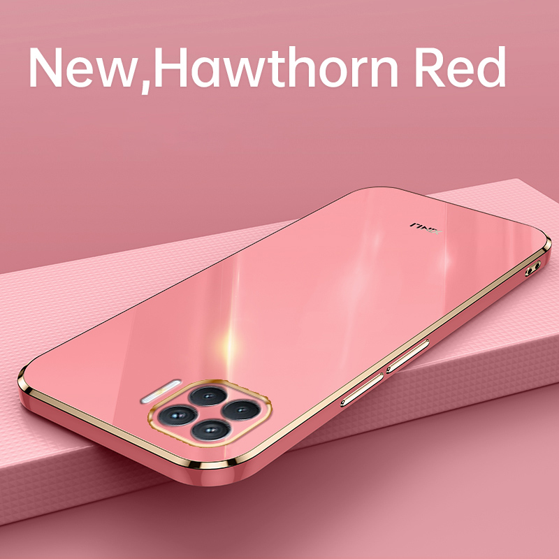YBD Plating phone Case For OPPO A93 Reno 4F Casing Precise Camera Protection cases Luxury Straight Edge Cover