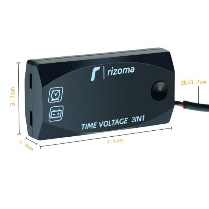 Niềm Đam Mê Thời Gian Trong stock3-in-1 Đa Năng Vôn kế kỹ thuật số Đa Chức Năng Hiển Thị Thời Gian Điện Áp Nhiệt Độ Thông Minh Meter Cho Xe máy điện