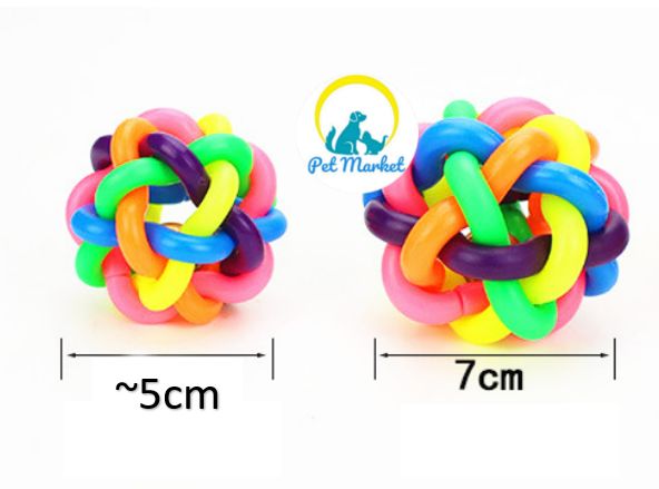 Banh dẻo 5.5cm có chuông sắc màu cho chó mèo, thú cưng nhỏ gặm tương tác