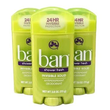 Lăn khử mùi BAN SHOWER FRESH Invisible Solid Antiperspirant Deodorant 73g