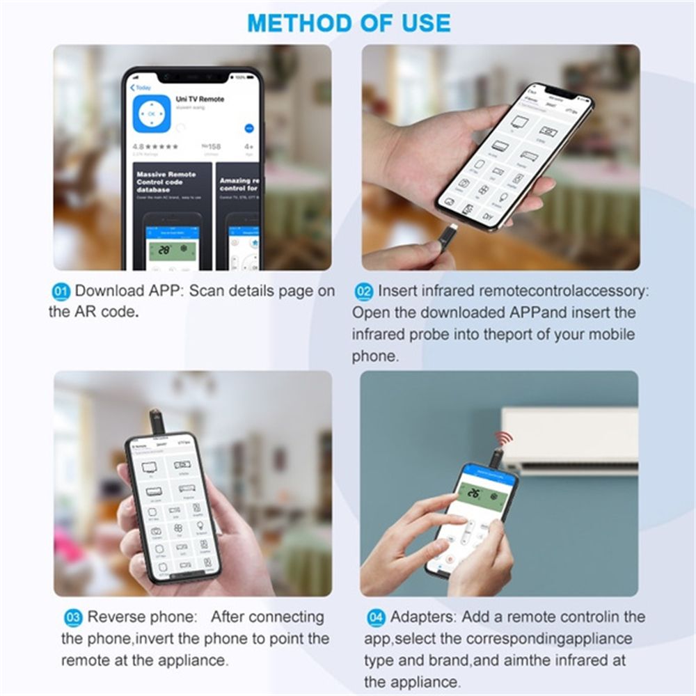 Máy phát hồng ngoại gắn điện thoại USB vi đa chức năng hsting không dây cho điện thoại di động thông minh Điều khiển từ xa điện thoại hồng ngoại Bộ chuyển đổi thiết bị điều khiển từ xa TV chuyển đổi IR