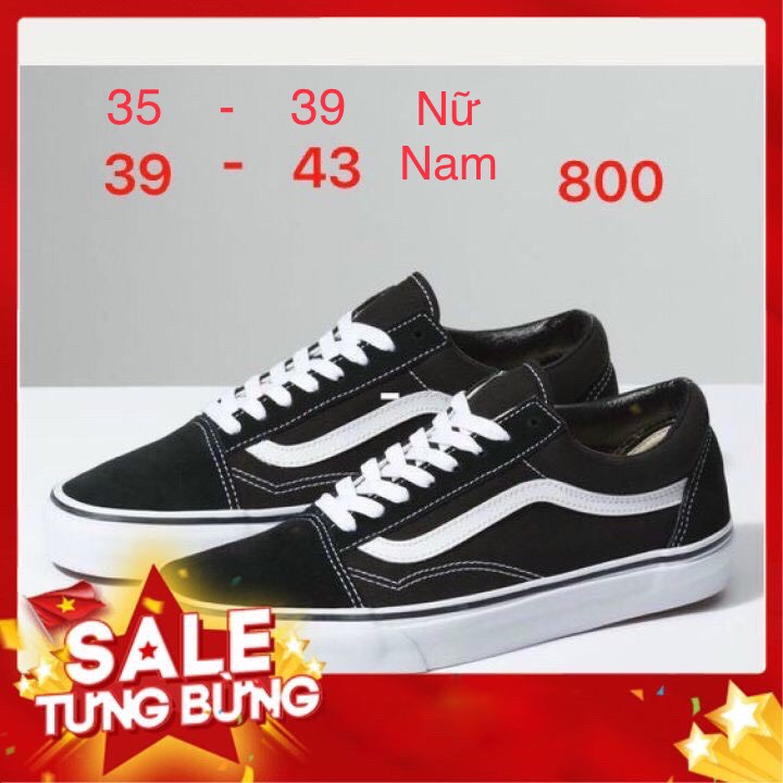 💯💥GIÁ SIÊU RẺ 💥 ❤️ Giày Van Nam,Nữ Đen-Đỏ Đủ Size Từ 35-43