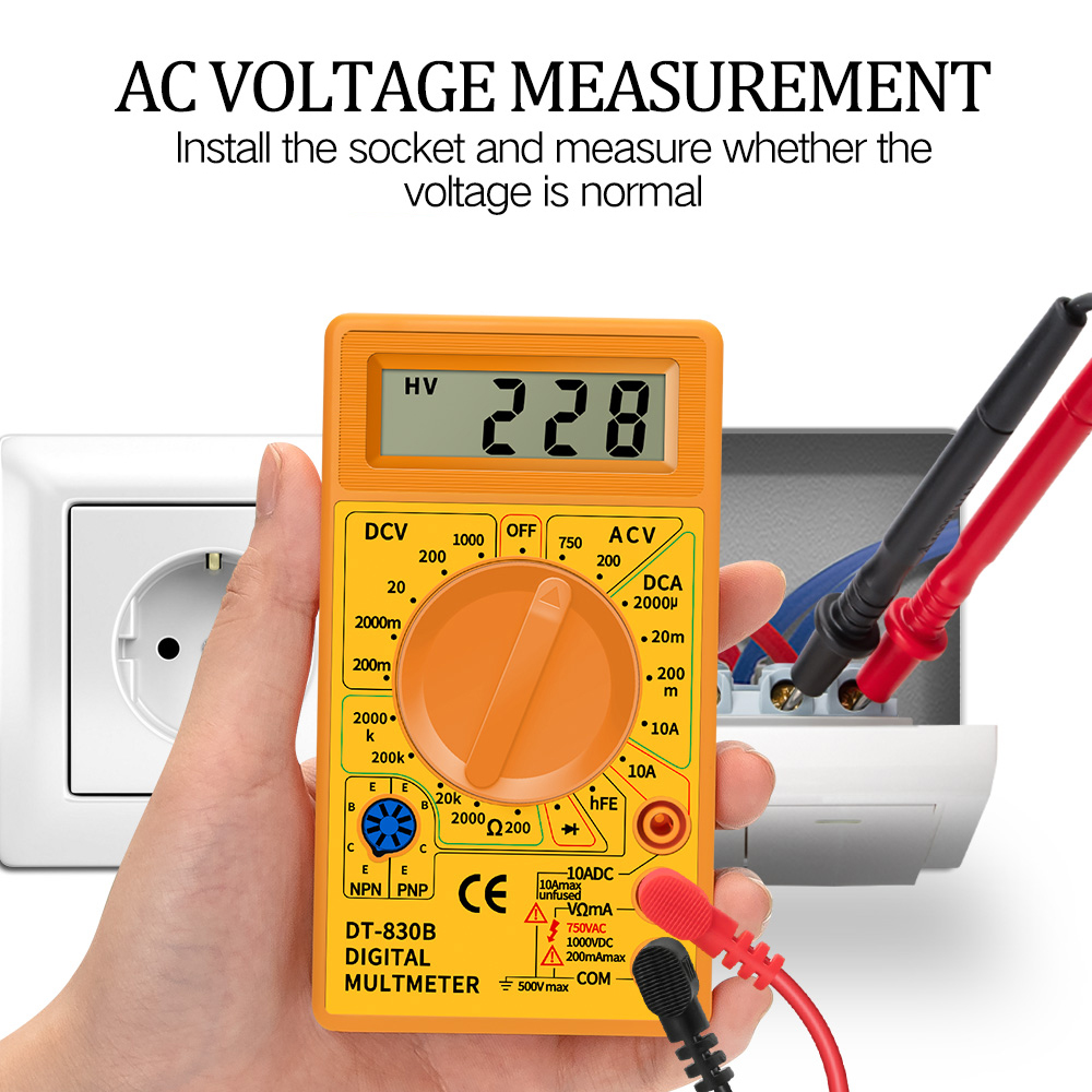 Handheld Multimiter 【Discount offer】LCD Digital Handheld Multimeter DT830B Mini Voltmeter ...