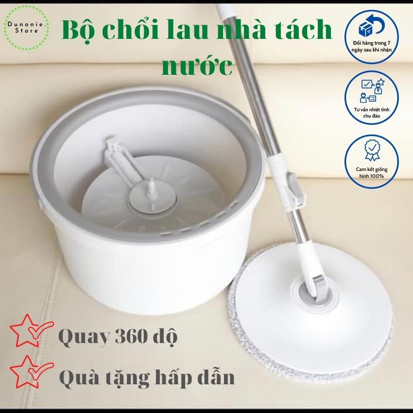 Cây lau nhà rời DS42, cán chổi thay thế bộ lau nhà tách nước Hand-Mop, chổi lau nhà thông minh - Dunonie.Store