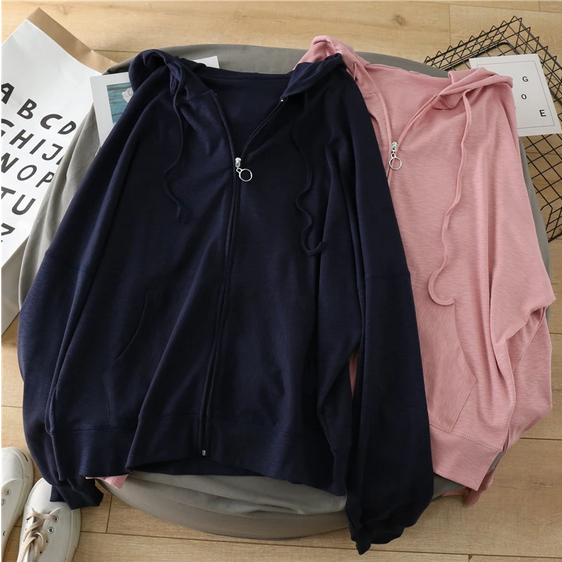 áo hoodies có mũ khoá zip nữ