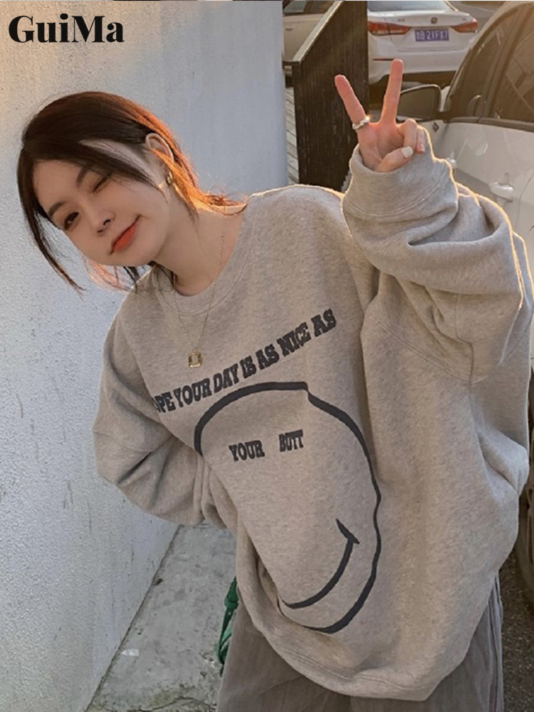 Guima women's sweatshirt women's round neck sweatshirt