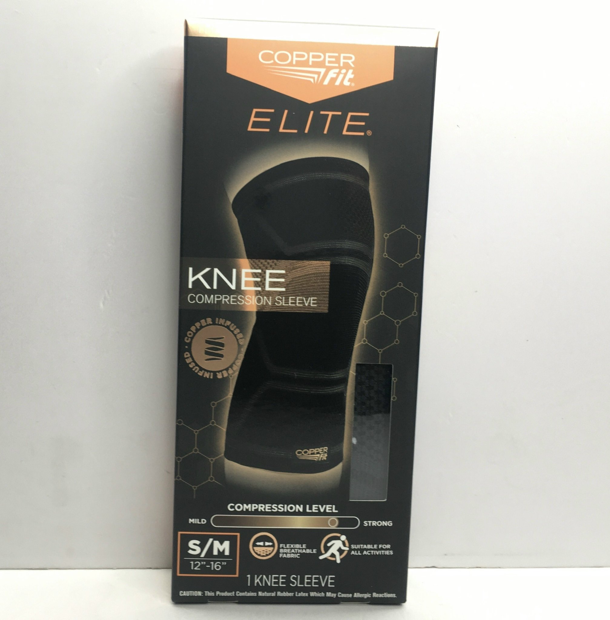 Bó đầu gối bảo vệ Knee Compression sleeve Copper Fit Elite-Hàng USA