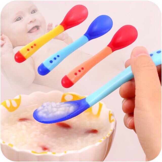 Set 3 thìa báo nóng silicon cho bé ăn dặm