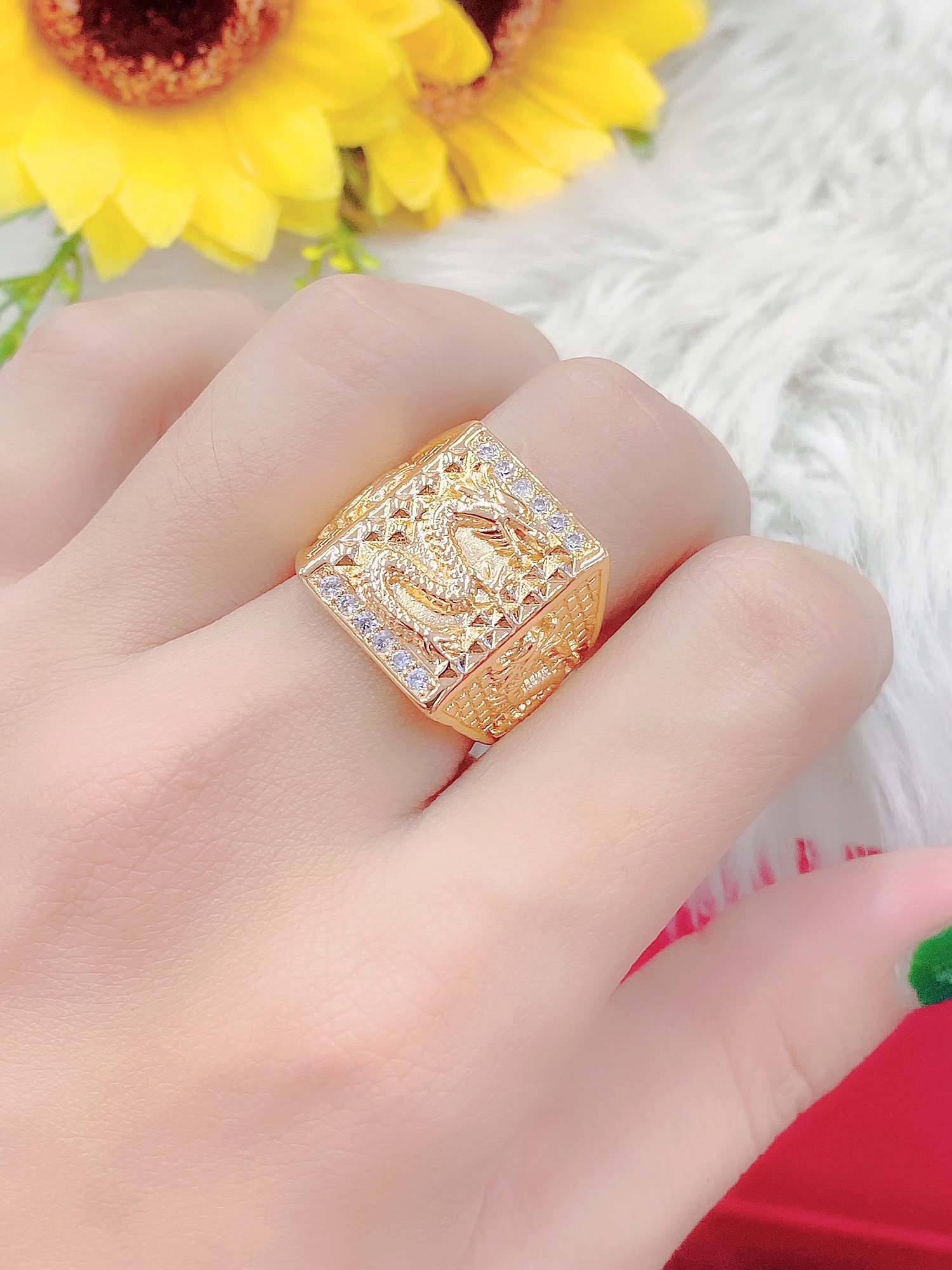 Nhẫn Rồng 03 -  bền màu cao cấp vàng UHA